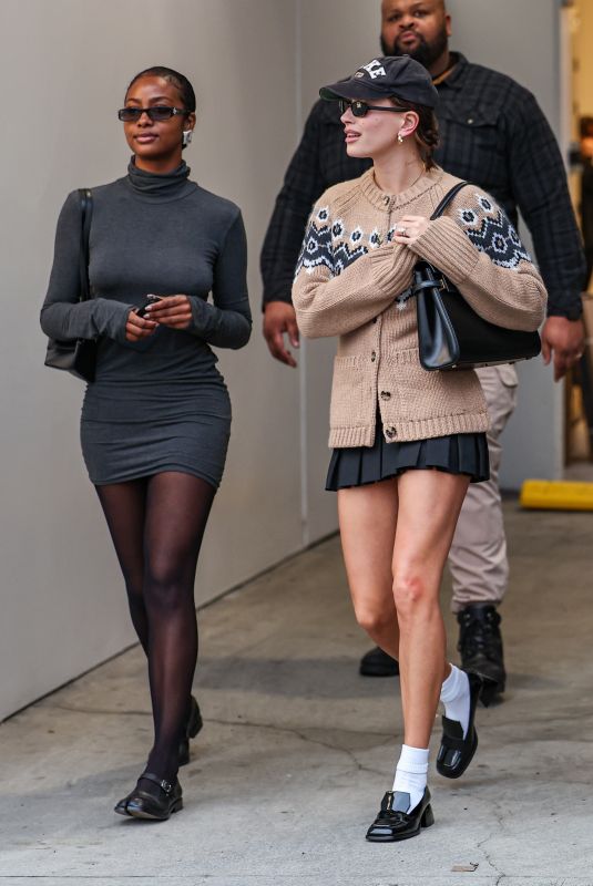 HAILEY BIEBER and JUSTINE SKYE Out in Beverly Hills 12/19/2023
