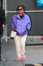 HALLE BAILEY Arrives at Jimmy Kimmel Live in Los Angeles 12/07/2023
