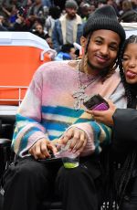 HALLE BAILEY at Los Angeles Clippers vs Golden State Warriors Game in Los Angeles 12/14/2023