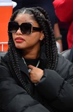 HALLE BAILEY at Los Angeles Clippers vs Golden State Warriors Game in Los Angeles 12/14/2023