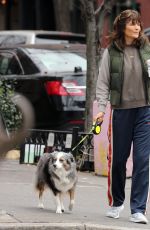 HELENA CHRISTENSEN Out for Morning Coffee with Her Dog in New York 12/17/2023