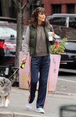 HELENA CHRISTENSEN Out for Morning Coffee with Her Dog in New York 12/17/2023