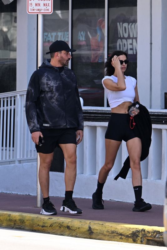 IRINA SHAYK and Riccardo Tisci at a Gym in Miami 12/09/2023