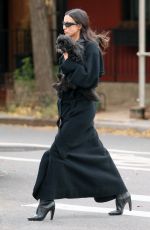 IRINA SHAYK Out with Her Dog in New York 12/05/2023