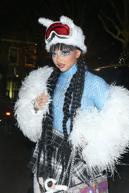 JADE THIRLWALL Arrives at 93 Feet East Y2K Themed Birthday Party in London 12/15/2023