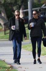 JENNIFER GARNER Out for Morning Walk with a Friend in Pacific Palisades 12/04/2023