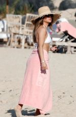 JENNIFER LOPEZ in a White Bikini Top at a Beach in St. Barth 12/27/2023