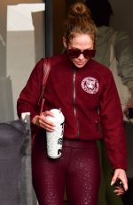 JENNIFER LOPEZ Leaves a Workout at Tracey Anderson Gym in Studio City 12/05/2023