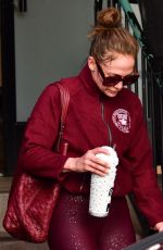 JENNIFER LOPEZ Leaves a Workout at Tracey Anderson Gym in Studio City 12/05/2023