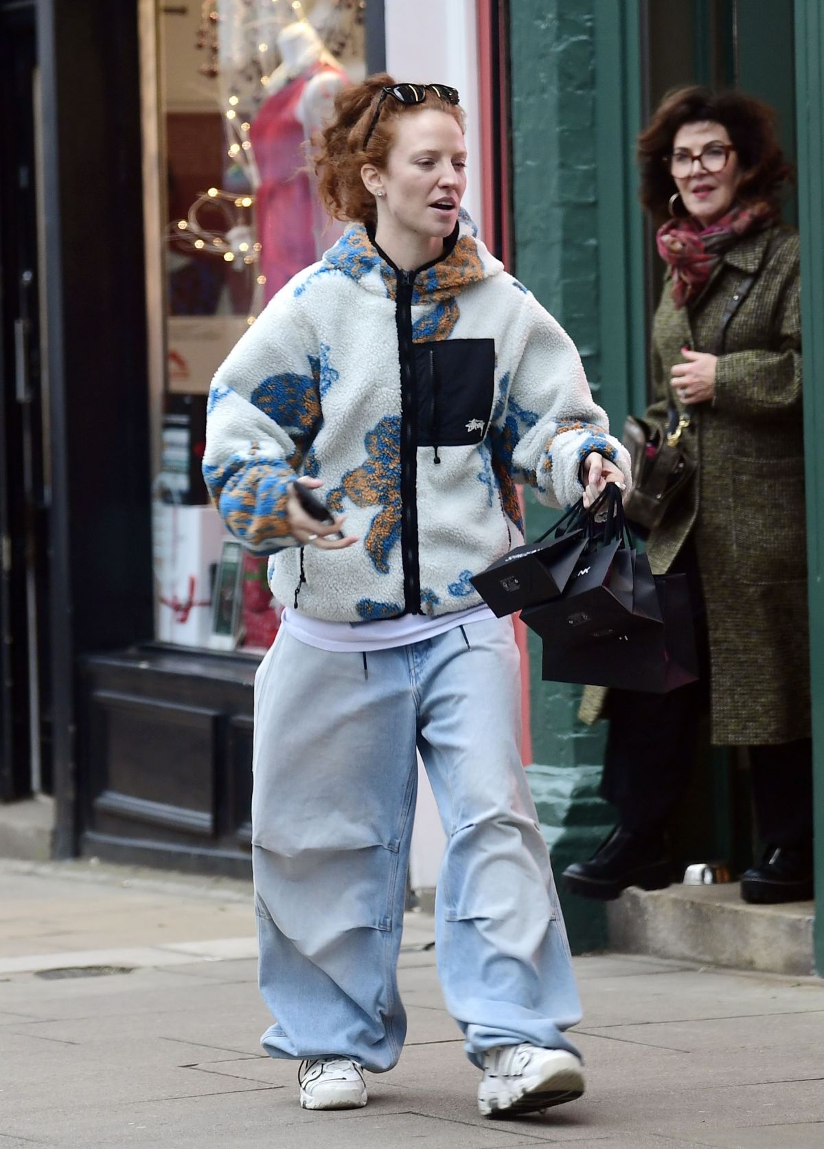 JESS GLYNNE Out with Her Father Laurence on Christmas Shopping in ...