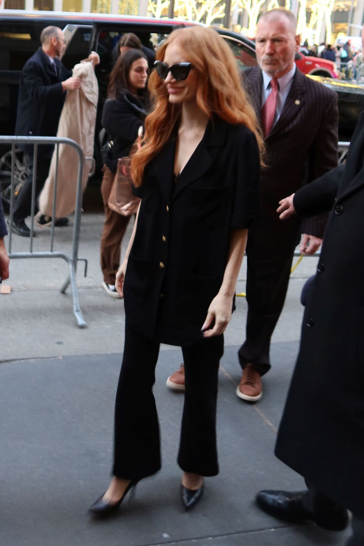 JESSICA CHASTAIN Arrives at Tonight Show Starring Jimmy Fallon in New ...