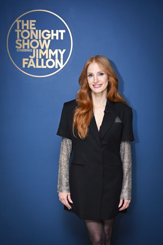 JESSICA CHASTAIN at Tonight Show Starring Jimmy Fallon in New York 12/15/2023
