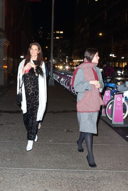 KATIE HOLMES and SURI CRUISE Heading to Her Birthday Dinner in New York 12/18/2023