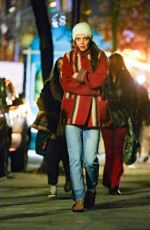KATIE HOLMES Out in Chilly New York 12/15/2023