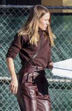 KRISTEN BELL in a Leather Pants Out in Los Angeles 12/16/2023