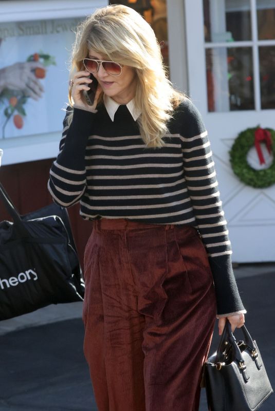 LAURA DERN Out for Christmas Shopping at Brentwood Country Mart 12/22/2023