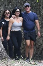 LAUREN SANCHEZ and Jeff Bezos Enjoying a Walk in a Park on Christmas Eve in Miami 12/24/2023