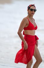 LAUREN SILVERMAN in a Red Bikini on Christmas Day in Barbados 12/25/2023