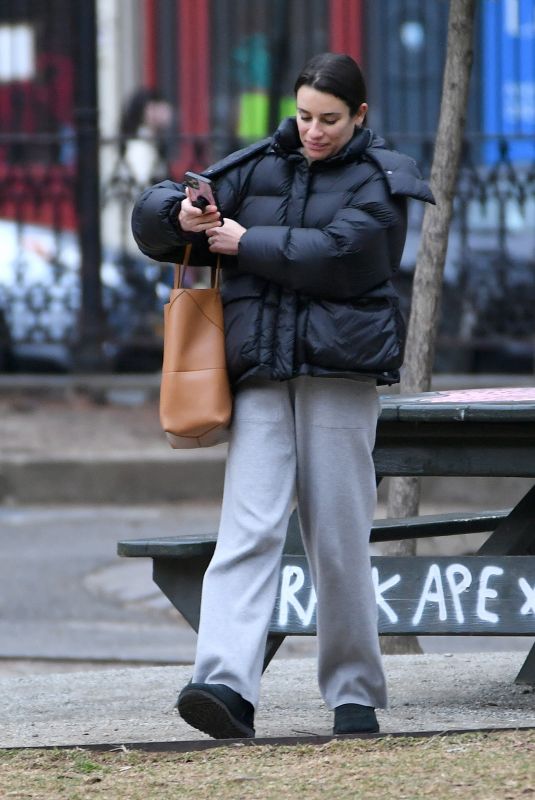 LEA MICHELE Out at a Park in New York 12/17/2023