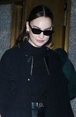 LILY JAMES Arrives at Kelly Clarkson Show in New York 12/18/2023