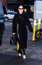 LILY JAMES Out for Press Day in New York 12/18/2023