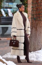 LORI HARVEY Heading to Revolve Store in Aspen 12/15/2023