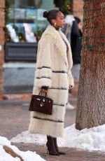 LORI HARVEY Heading to Revolve Store in Aspen 12/15/2023