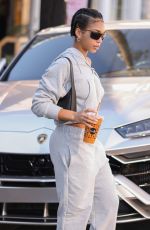 LORI HARVEY Stops by Kreation Organic Juicery in West Hollywood 12/05/2023