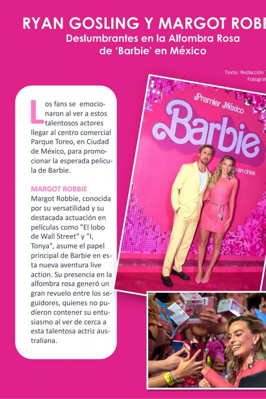 MARGOT ROBBIE in TVyNovelas USA, July 2023