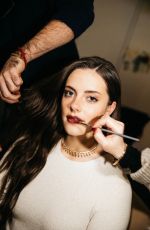 MEG BELLAMY Getting Ready for The Crown Red Carpet with Vogue, December 2023