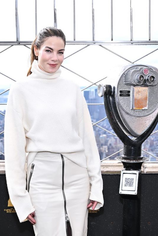 MICHELLE MONAGHAN Visits Empire State Building in New York 12/11/2023