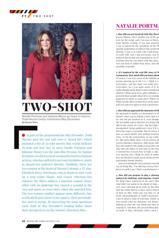 NATALIE PORTMAN and JULIANNE MOORE in Deadline Magazine, December 2023