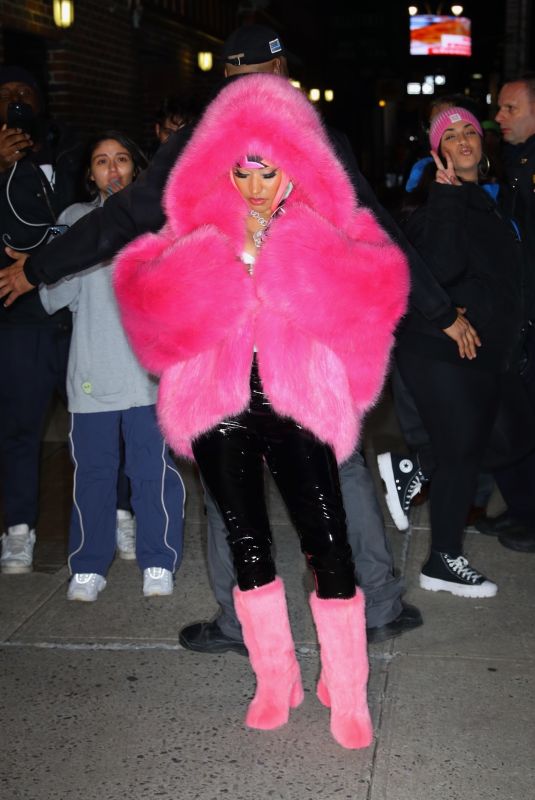 NICKI MINAJ Heading to Late Show with Stephen Colbert in New York 12/11/2023