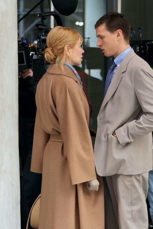 NICOLE KIDMAN and Harris Dickinson on the Set of Babygirl in New York 12/11/2023