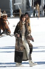 NINA DOBREV and Shawn White at Snow Polo Photoshoot in Aspen 12/17/2023