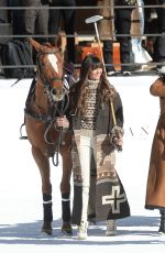 NINA DOBREV and Shawn White at Snow Polo Photoshoot in Aspen 12/17/2023