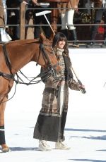 NINA DOBREV and Shawn White at Snow Polo Photoshoot in Aspen 12/17/2023