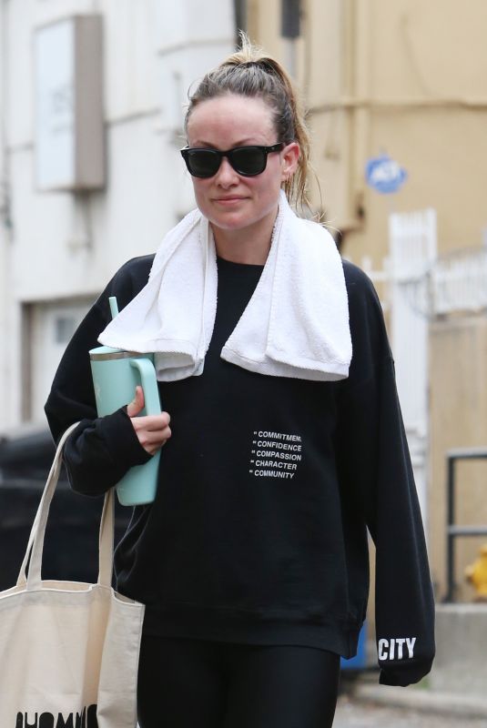 OLIVIA WILDE Leaves Tracy Anderson Gym in Los Angeles 12/18/2023