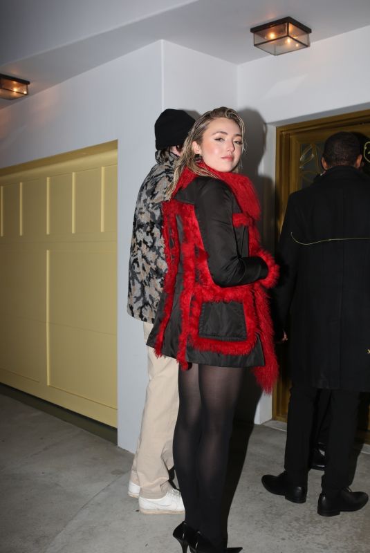 PEYTON LIST Arrives at Vas Morgan’s Birthday Party in West Hollywood 12/02/2023