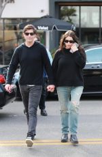 Pregnant ASHLEY BENSON and Brandon Davis Out for Lunch at Il Pastaio in Beverly Hills 12/11/2023