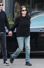 Pregnant ASHLEY BENSON and Brandon Davis Out for Lunch at Il Pastaio in Beverly Hills 12/11/2023