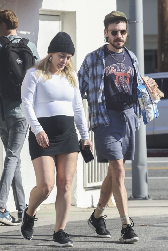 Pregnant HILARY DUFF and Matthew Koma Out on Christmas Eve in Los Angeles 12/24/2023