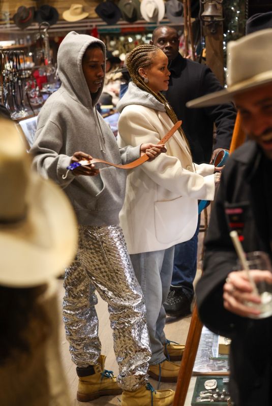 RIHANNA and A$AP Rocky at Kemo Sabe in Aspen 12/28/2023