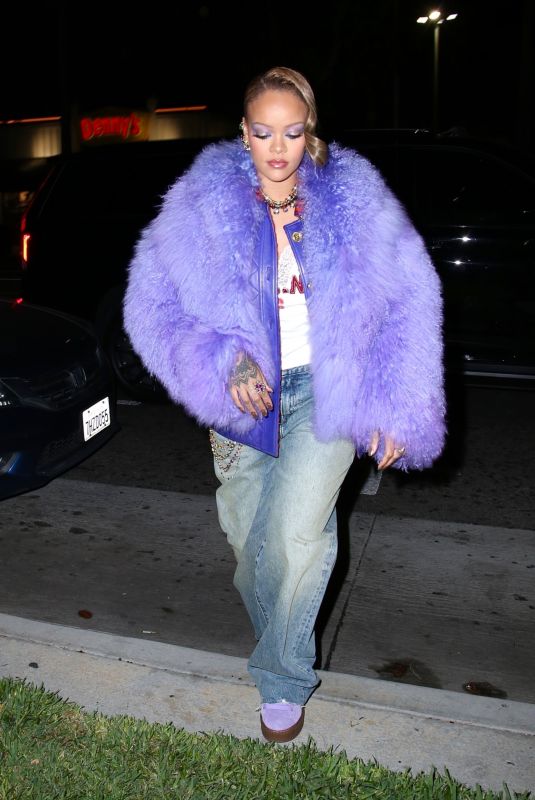 RIHANNA Arrives at at Rocks Fenty x Puma Avanti Sneakers Activation Event in Hollywood 12/18/2023