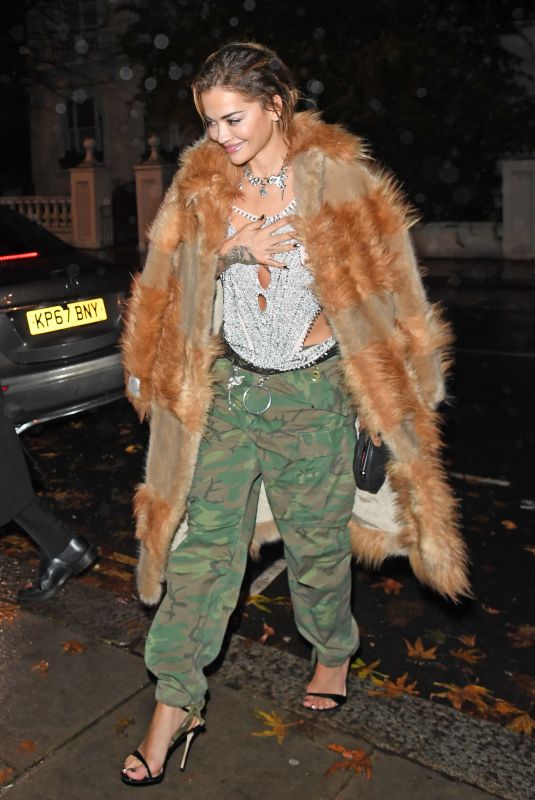 RITA ORA Arrives at Charlott Tilbury’s British Fashion Aftershow Private Party in London 12/05/2023