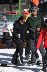 SALMA HAYEK Out Skiing with Her Family in Aspen 12/27/2023