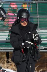 SALMA HAYEK Out Skiing with Her Family in Aspen 12/27/2023