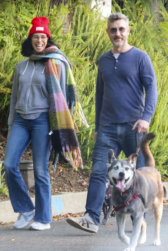 SARAH SILVERMAN and Rory Albanese Out with Their Dogs in in Los Feliz 12/30/2023