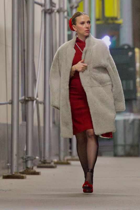 SCARLETT JOHANSSON Arrives to Hosts a Christmas Party in New York 12/21/2023