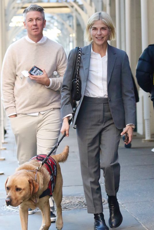 SELMA BLAIR Out with Her Dog Scout in New York 12/12/2023